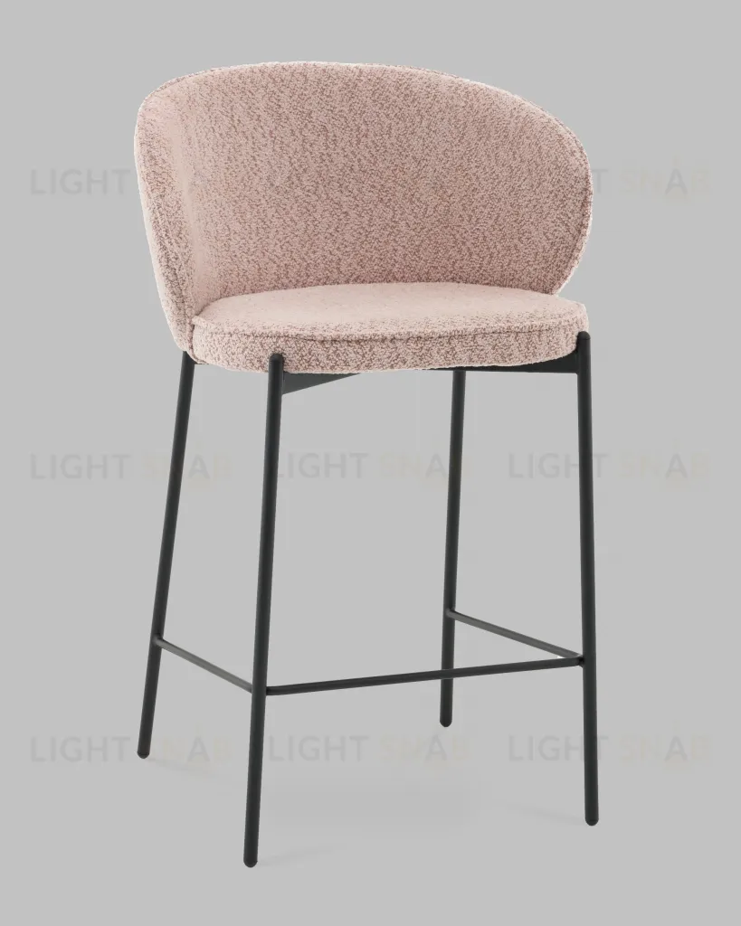 Стул полубарный Тисдейл букле розово-персиковый УТ000041694
