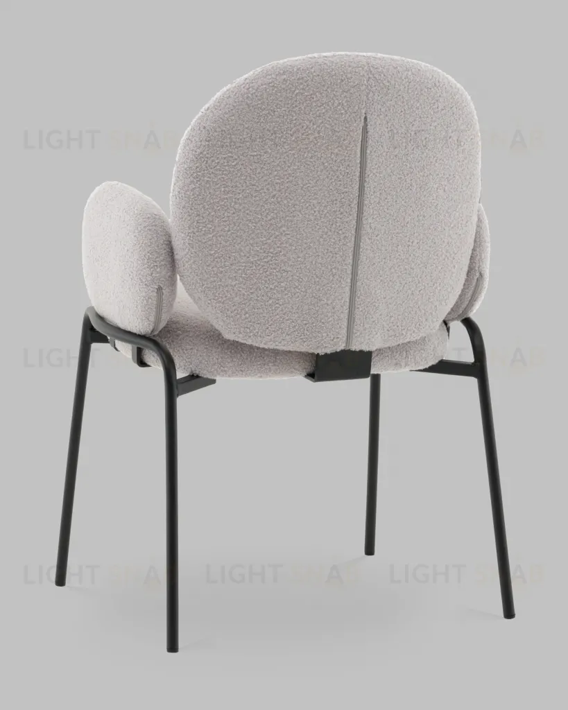 Стул с подлокотниками Моллек букле светло-серый УТ000041635