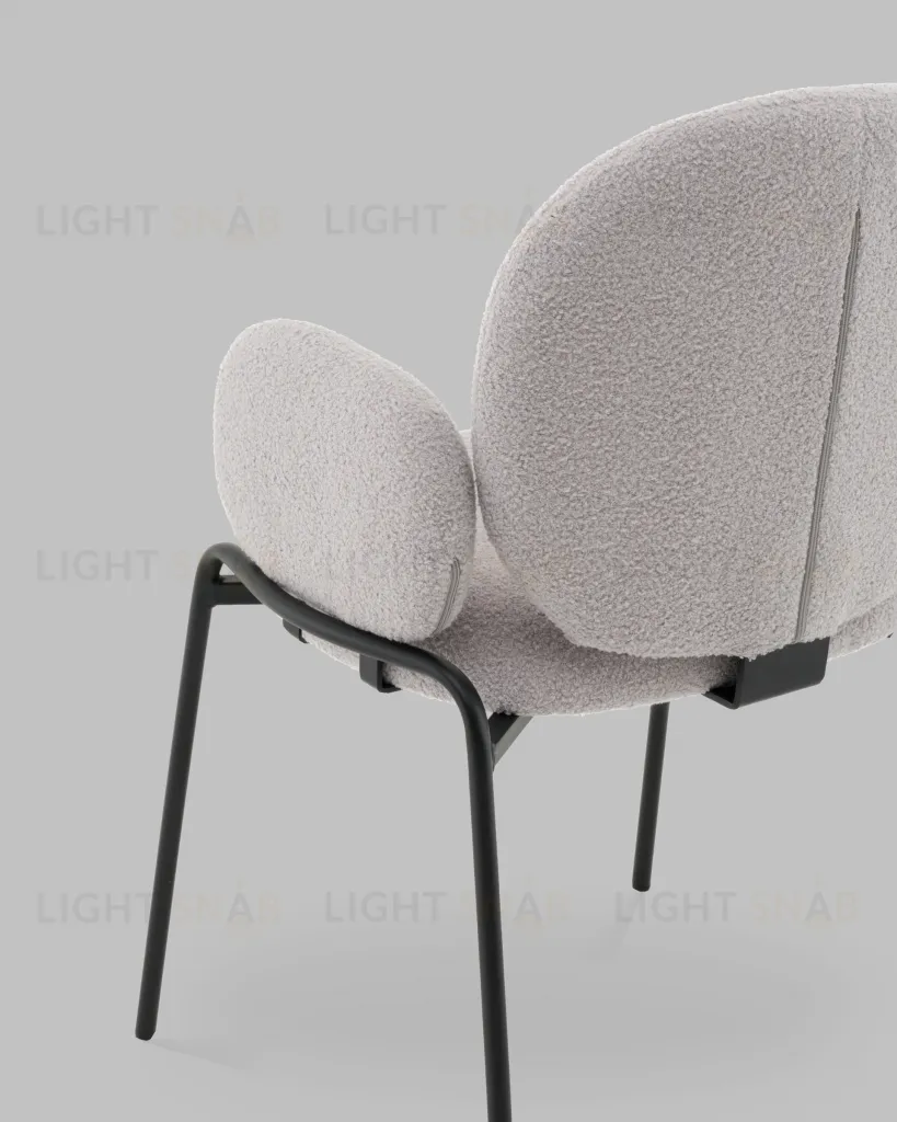 Стул с подлокотниками Моллек букле светло-серый УТ000041635