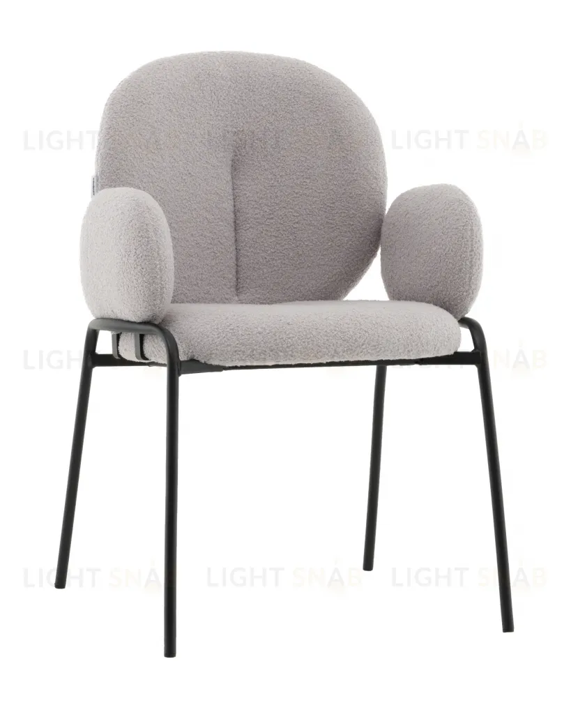 Стул с подлокотниками Моллек букле светло-серый УТ000041635