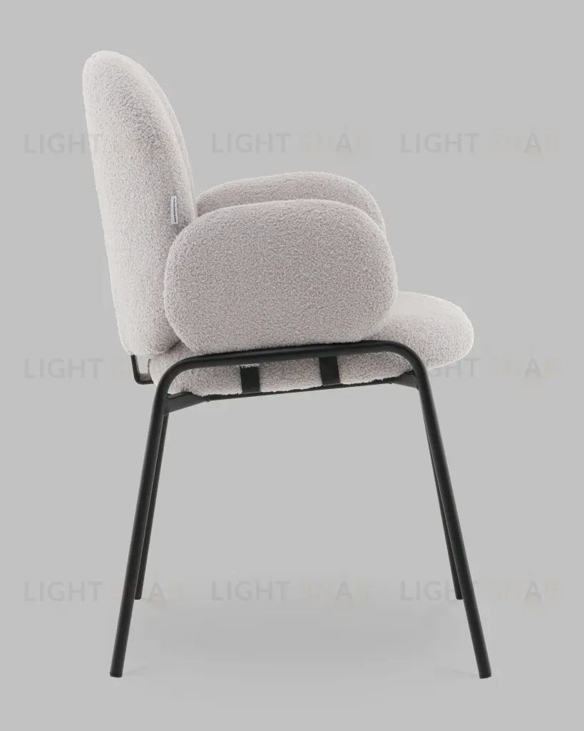 Стул с подлокотниками Моллек букле светло-серый УТ000041635