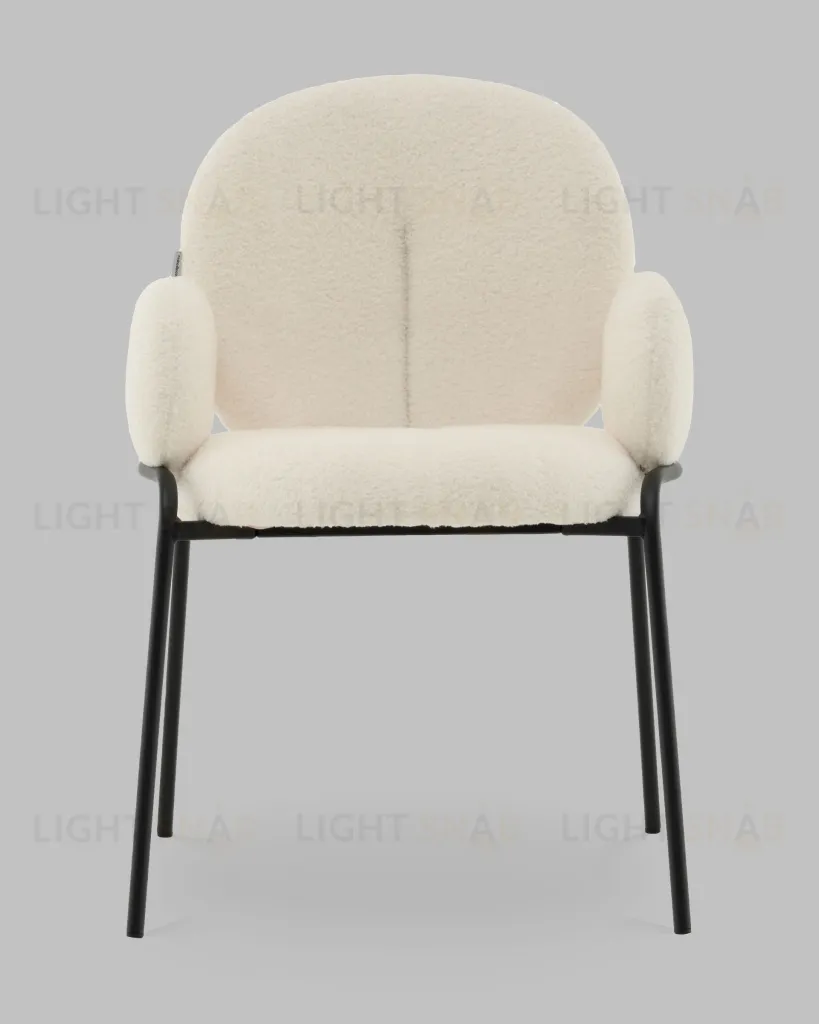 Стул с подлокотниками Моллек букле молочный УТ000041634