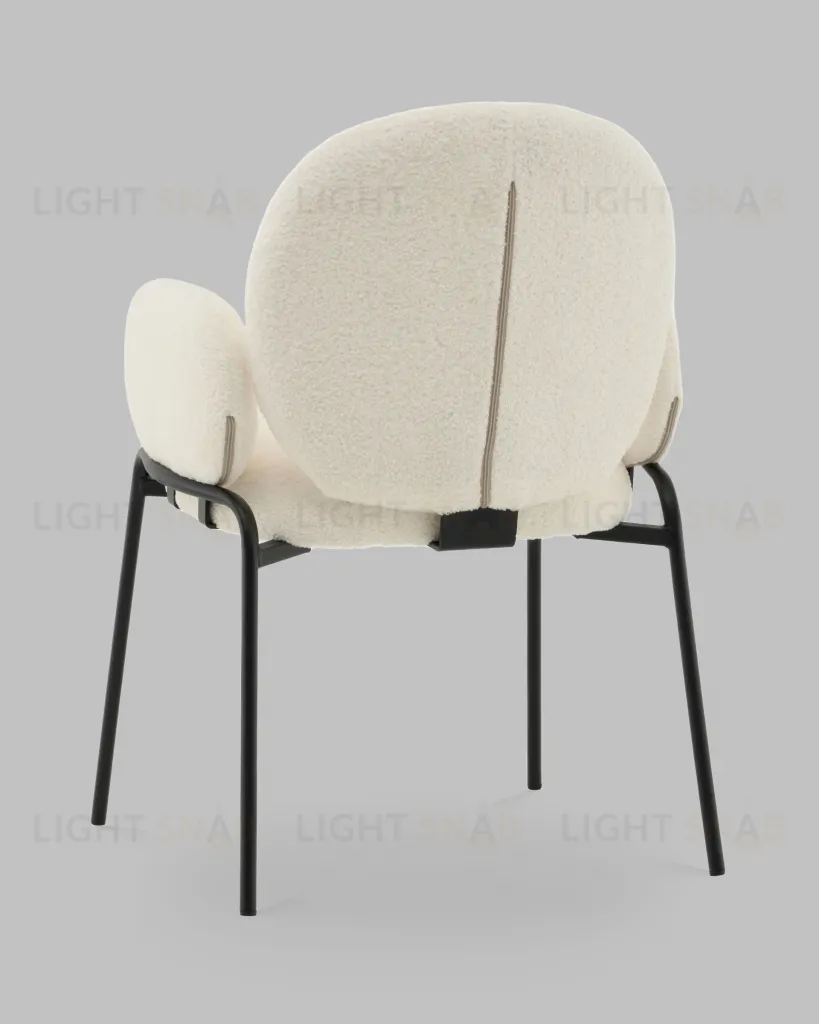 Стул с подлокотниками Моллек букле молочный УТ000041634