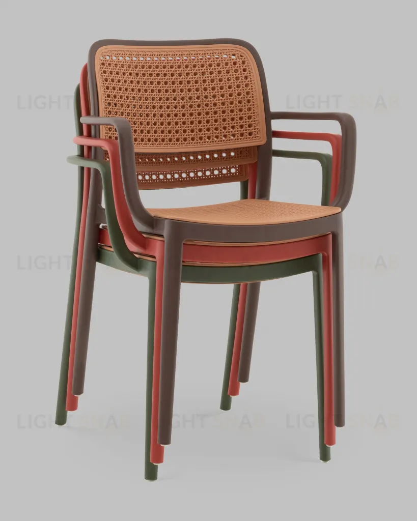 Стул Yona пластиковый с подлокотниками красный УТ000040844