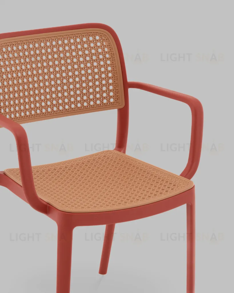 Стул Yona пластиковый с подлокотниками красный УТ000040844
