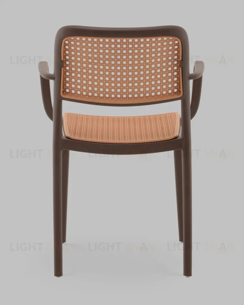 Стул Yona пластиковый с подлокотниками коричневый УТ000040843