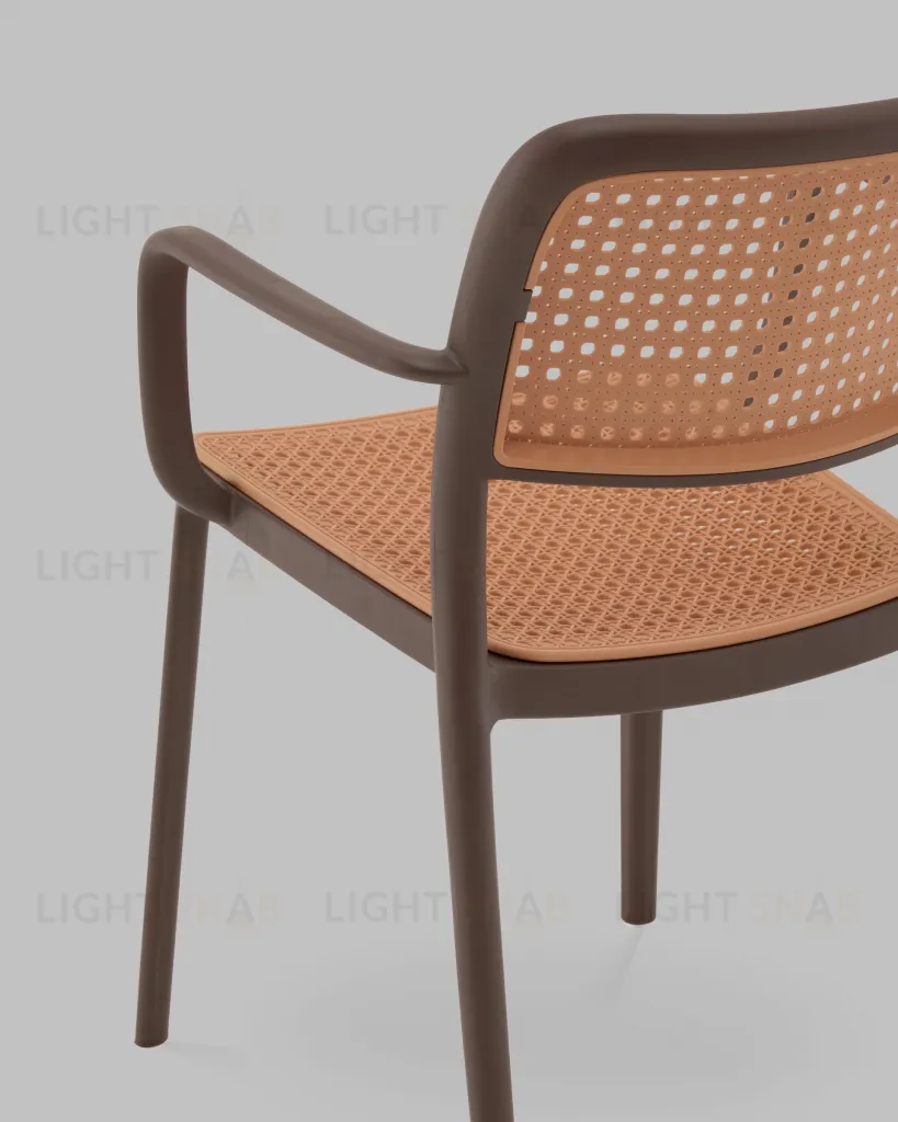 Стул Yona пластиковый с подлокотниками коричневый УТ000040843