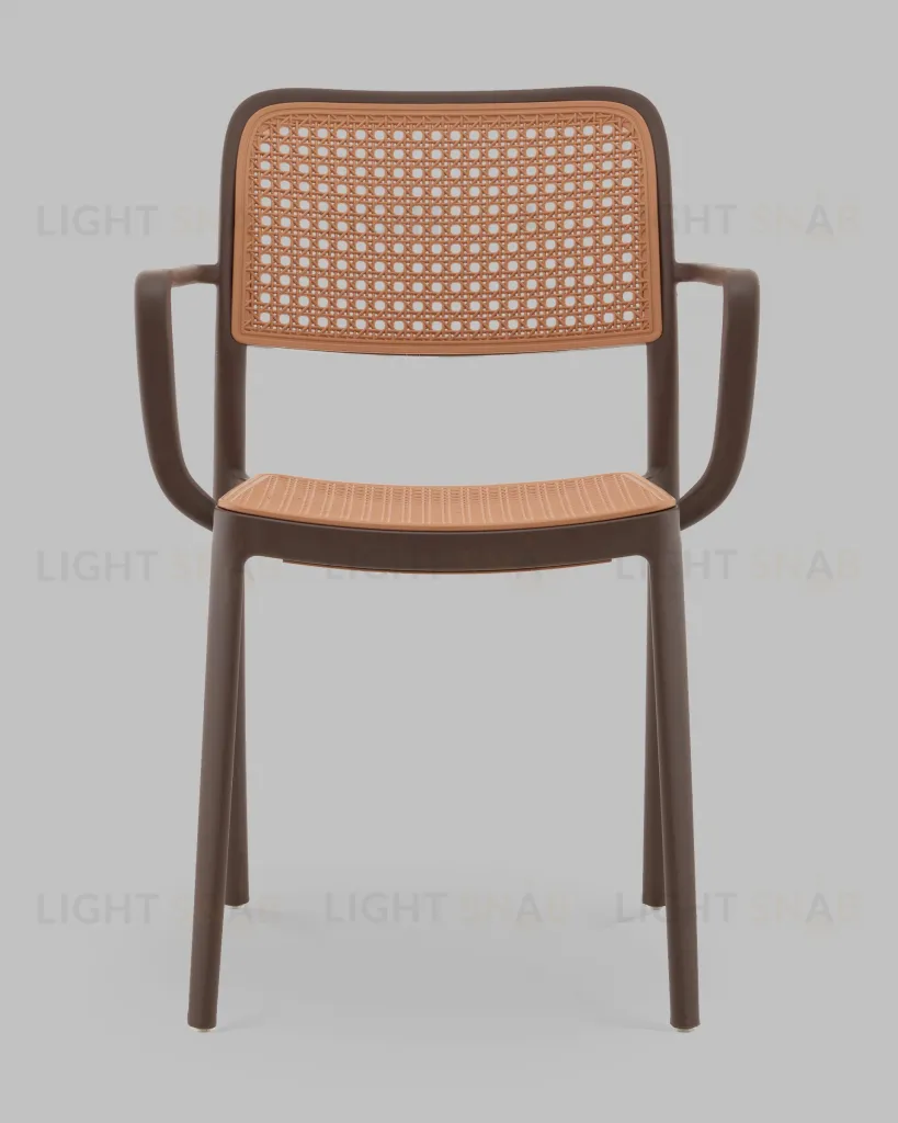 Стул Yona пластиковый с подлокотниками коричневый УТ000040843
