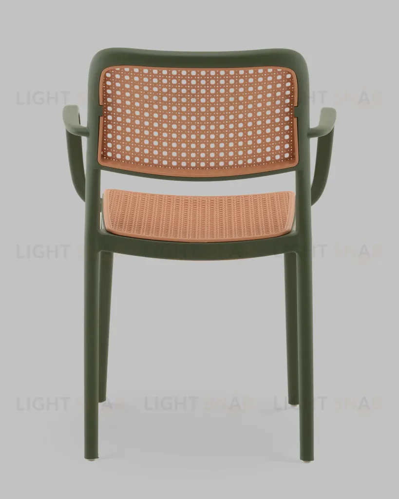 Стул Yona пластиковый с подлокотниками зелёный УТ000040845