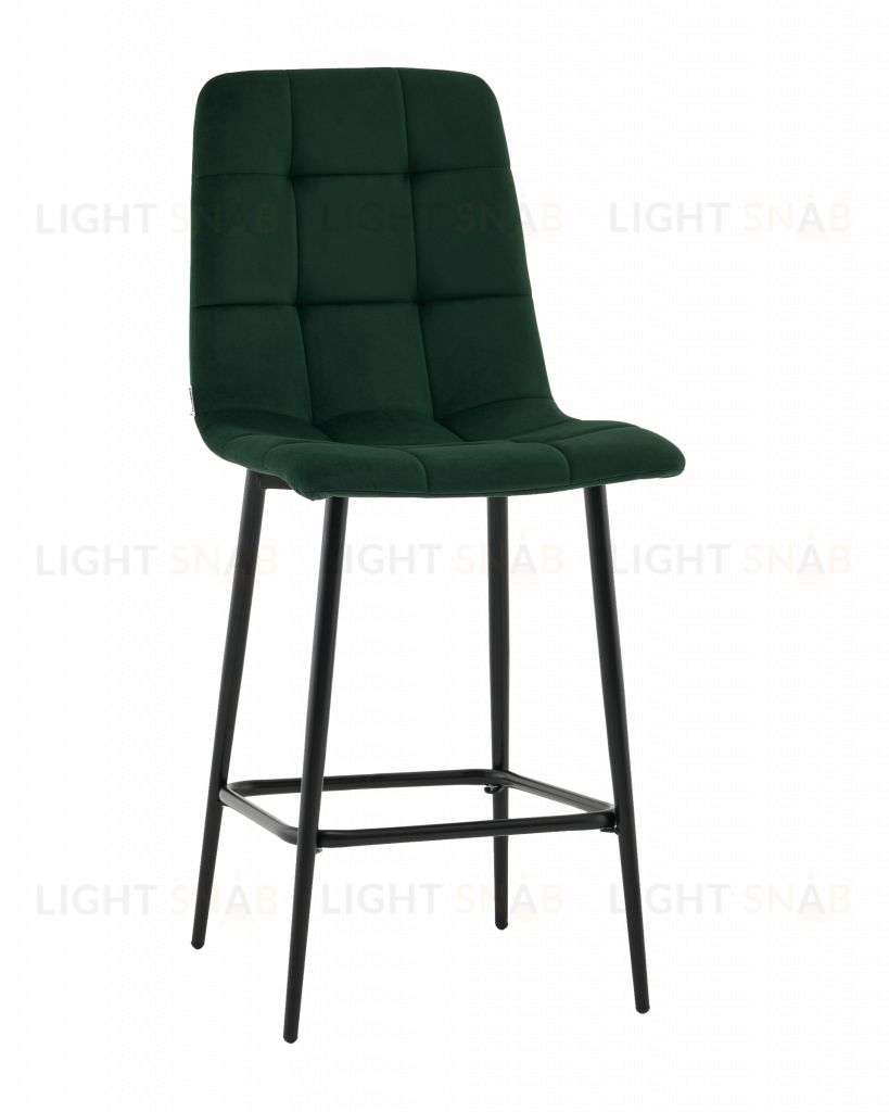 Стул полубарный Одди велюр темно-зеленый УТ000041433