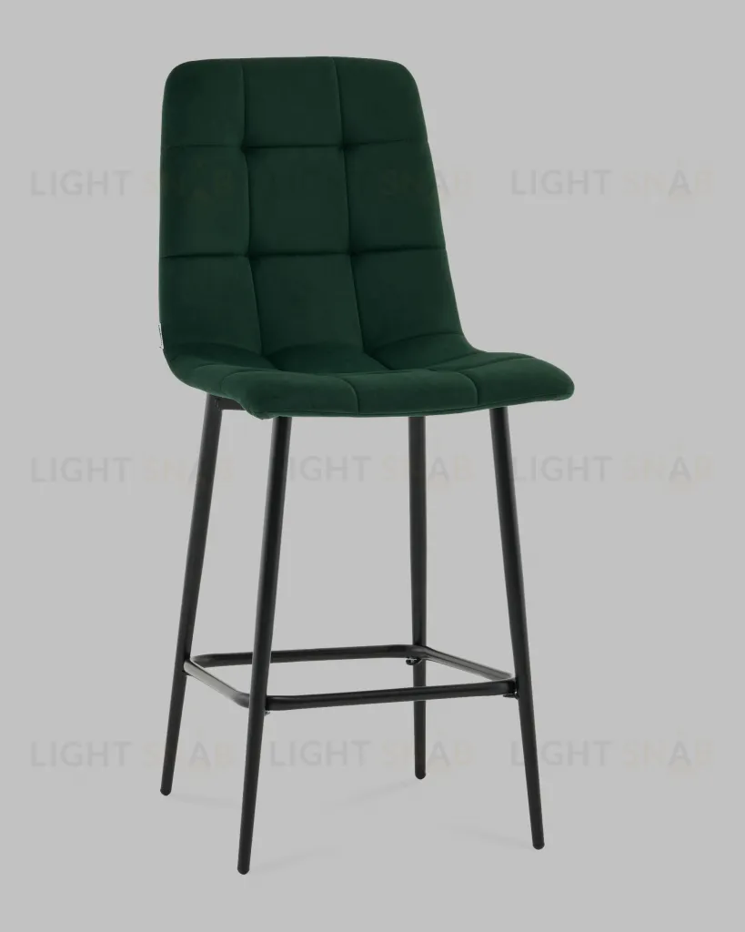 Стул полубарный Одди велюр темно-зеленый УТ000041433