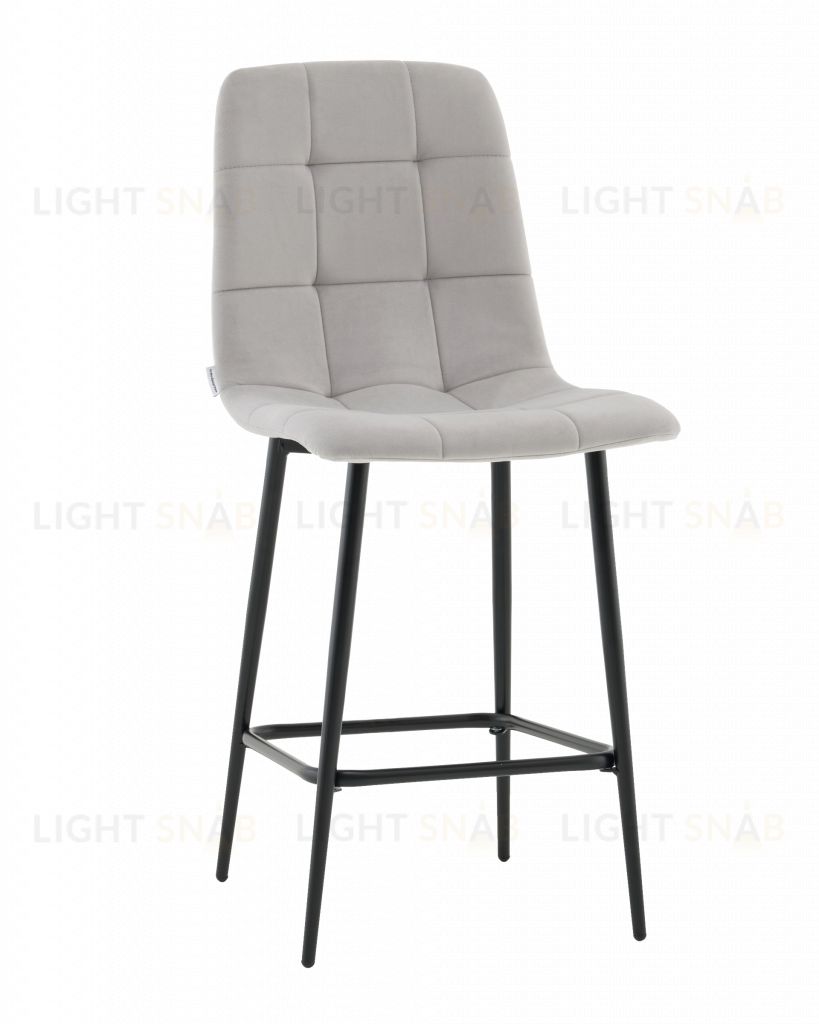 Стул полубарный Одди велюр светло-серый УТ000041432