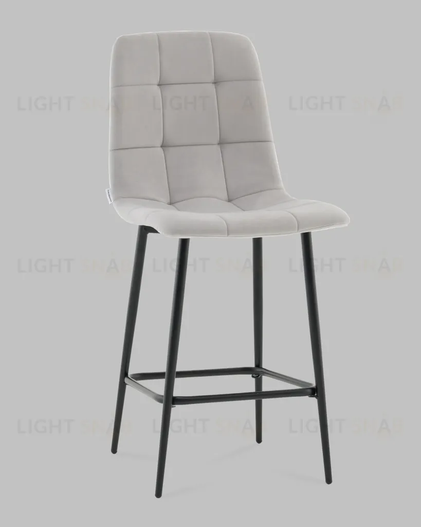 Стул полубарный Одди велюр светло-серый УТ000041432