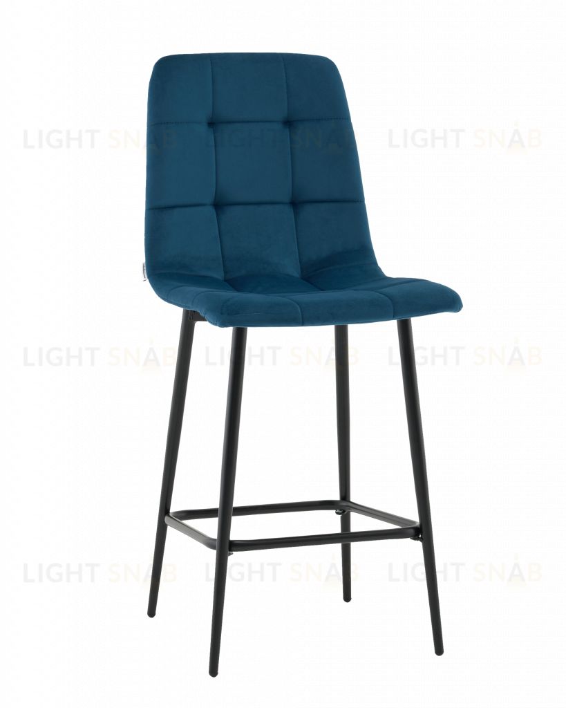 Стул полубарный Одди велюр синий УТ000041434