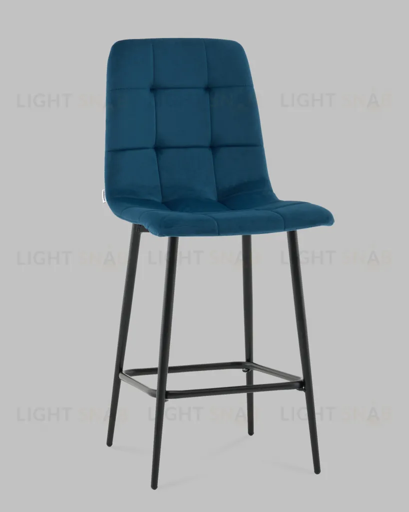 Стул полубарный Одди велюр синий УТ000041434