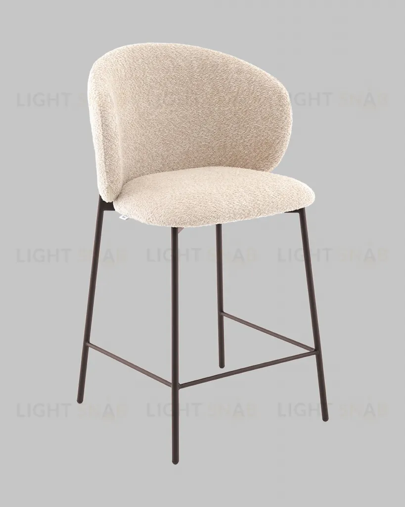 Стул полубарный Блейз букле капучино, каркас серо-коричневый УТ000041390