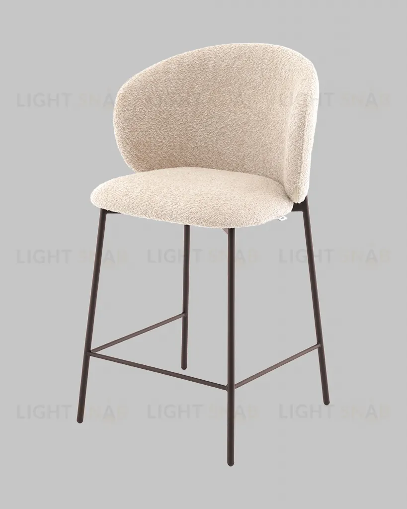 Стул полубарный Блейз букле капучино, каркас серо-коричневый УТ000041390