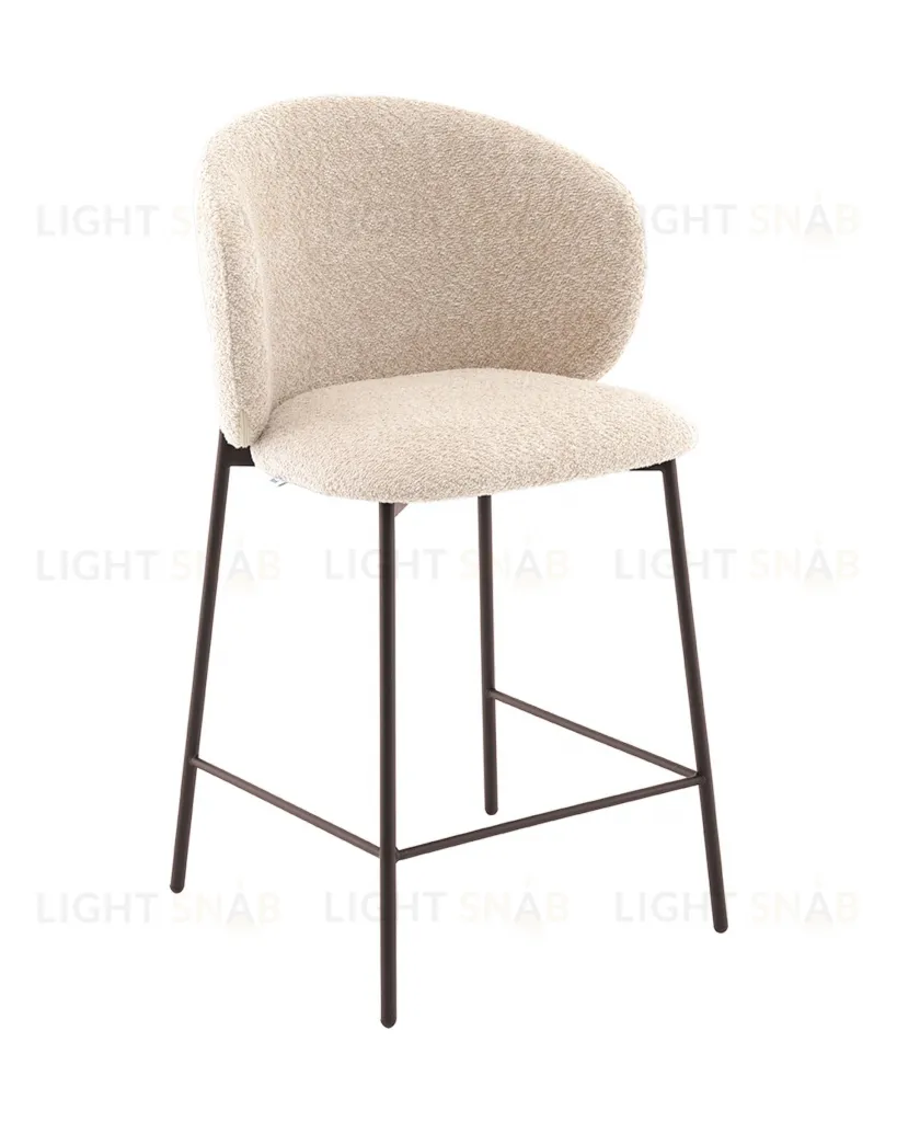 Стул полубарный Блейз букле капучино, каркас серо-коричневый УТ000041390