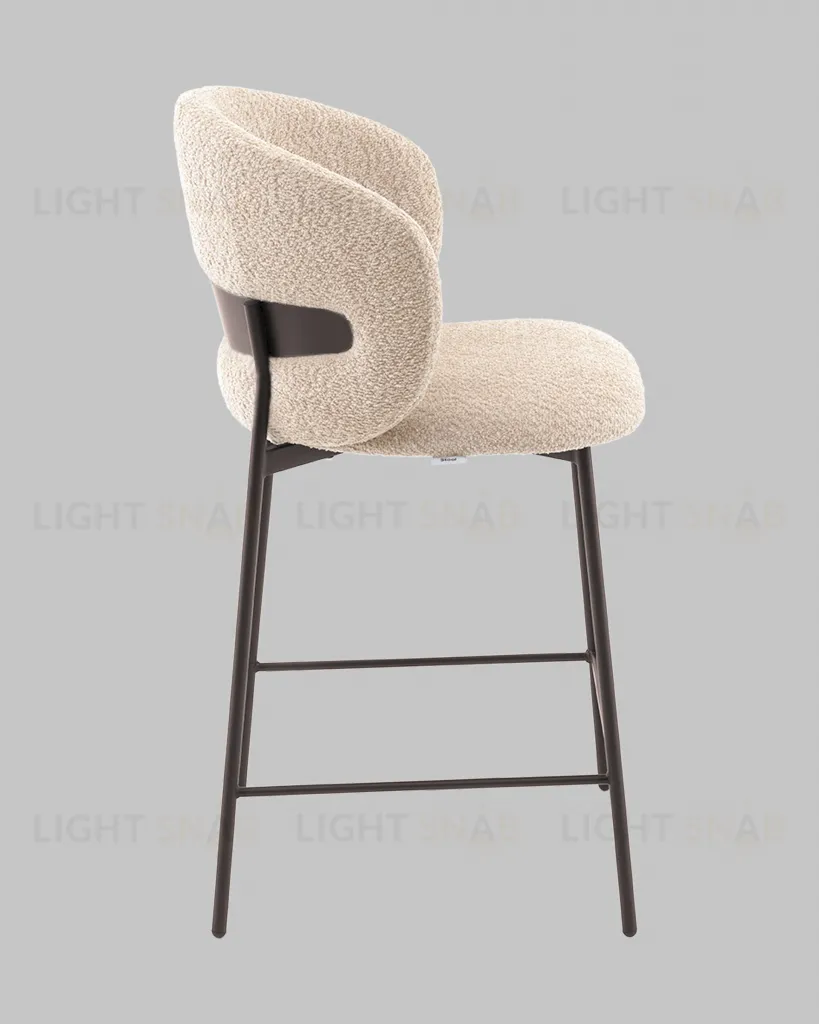 Стул полубарный Блейз букле капучино, каркас серо-коричневый УТ000041390
