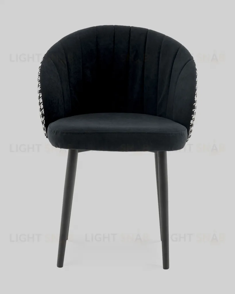 Стул Пасаденика велюр черный, спинка гусиная лапка УТ000041362