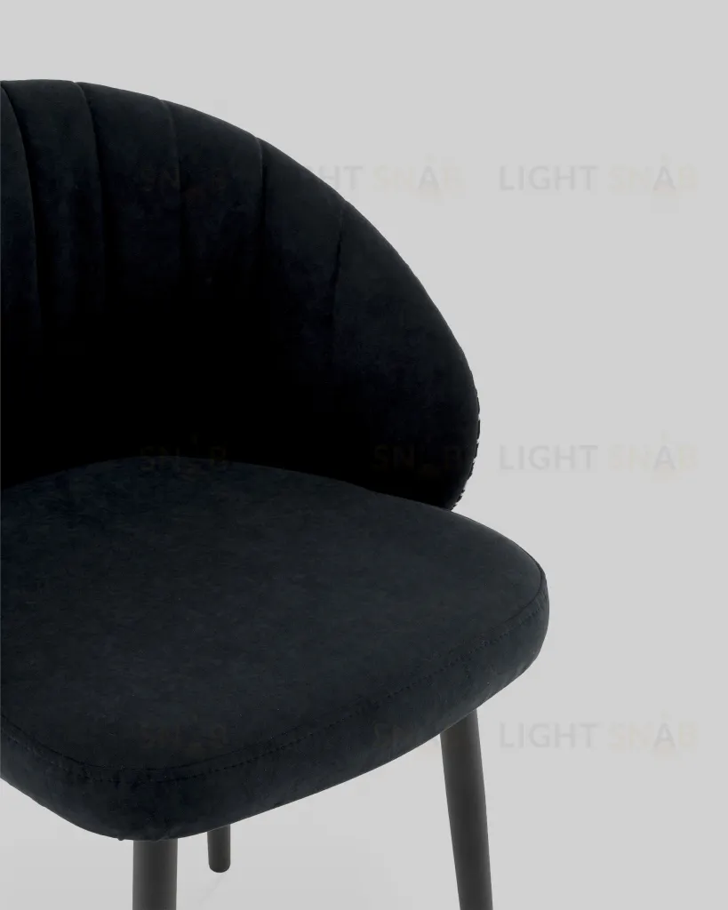 Стул Пасаденика велюр черный, спинка гусиная лапка УТ000041362