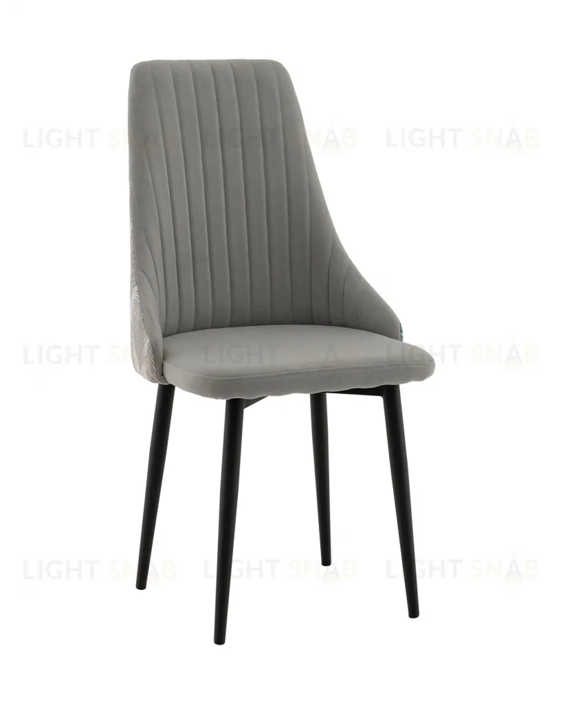 Стул Касаденика велюр серый, спинка гобелен перья УТ000041351
