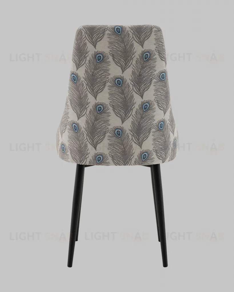 Стул Касаденика велюр серый, спинка гобелен перья УТ000041351