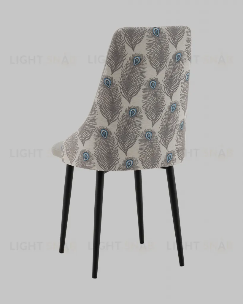 Стул Касаденика велюр серый, спинка гобелен перья УТ000041351