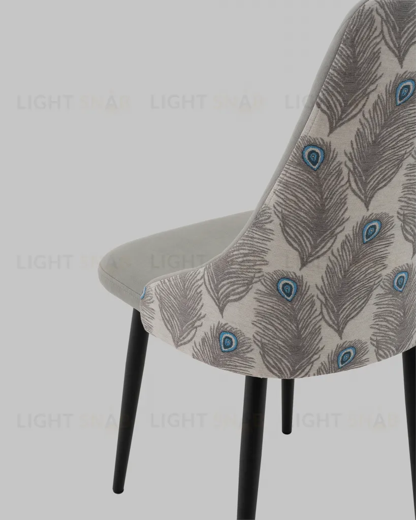 Стул Касаденика велюр серый, спинка гобелен перья УТ000041351
