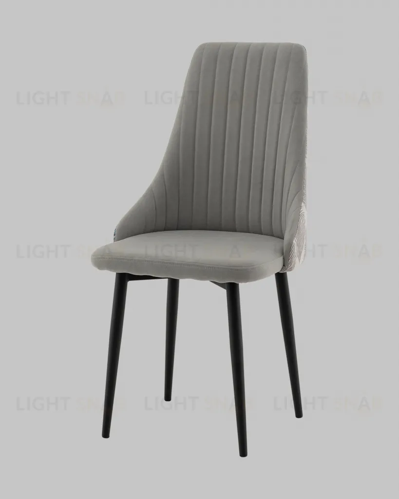 Стул Касаденика велюр серый, спинка гобелен перья УТ000041351