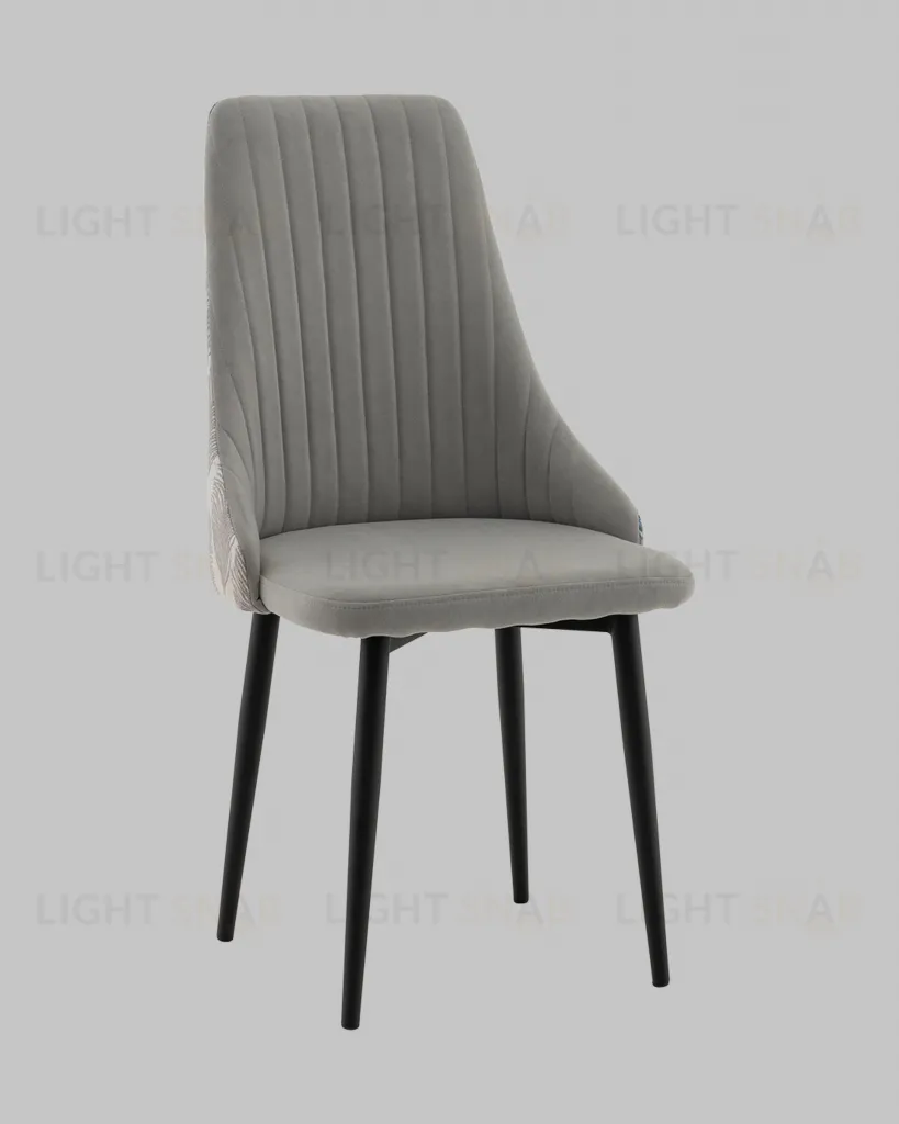 Стул Касаденика велюр серый, спинка гобелен перья УТ000041351