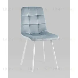 Стул Chilly велюр серо-голубой белые ножки УТ000039635