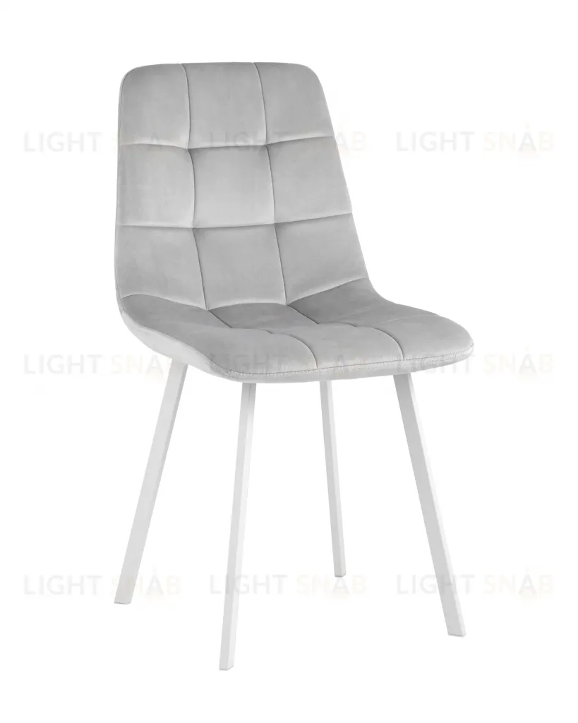 Стул Chilly велюр серебристый белые ножки УТ000039636