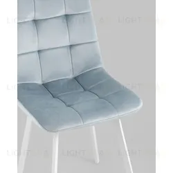 Стул Chilly велюр серо-голубой белые ножки УТ000039635
