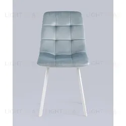 Стул Chilly велюр серо-голубой белые ножки УТ000039635