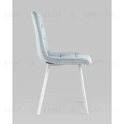 Стул Chilly велюр серо-голубой белые ножки УТ000039635