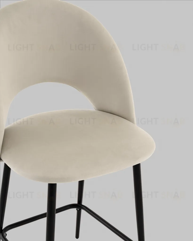 Стул полубарный Меган велюр бежевый УТ000040866