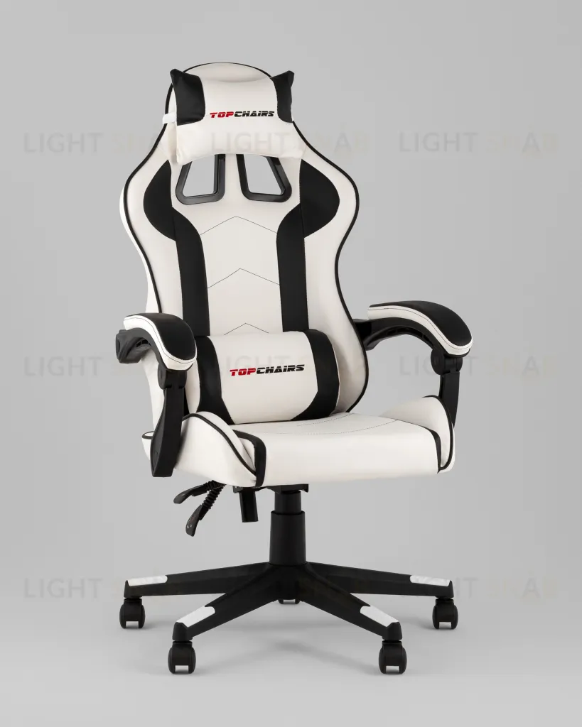 Кресло спортивное TopChairs Shadow бело-черный УТ000039462