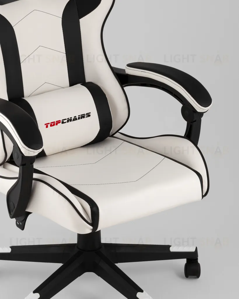 Кресло спортивное TopChairs Shadow бело-черный УТ000039462
