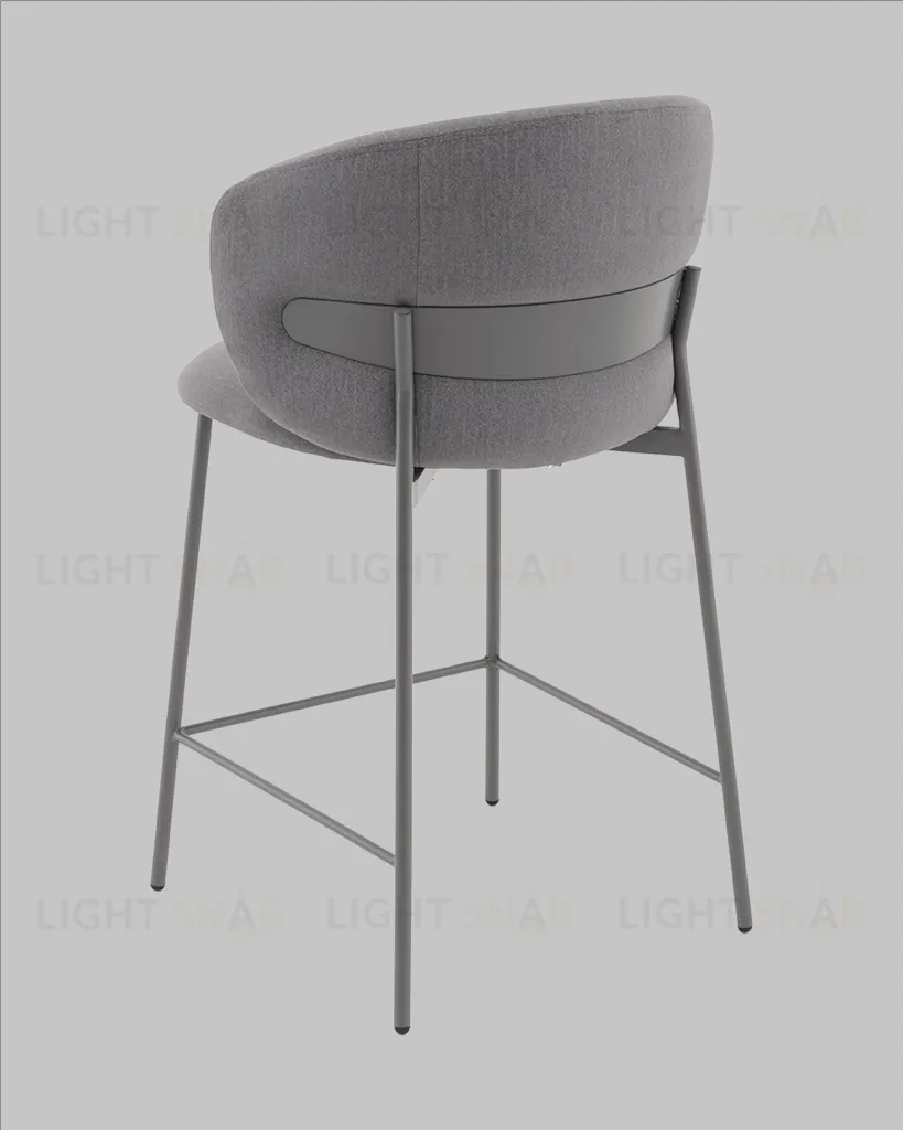 Стул полубарный Блейз велюр серый, каркас серый УТ000041395