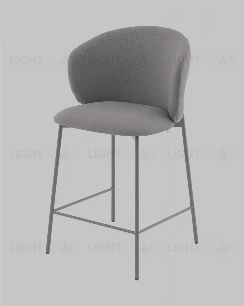 Стул полубарный Блейз велюр серый, каркас серый УТ000041395