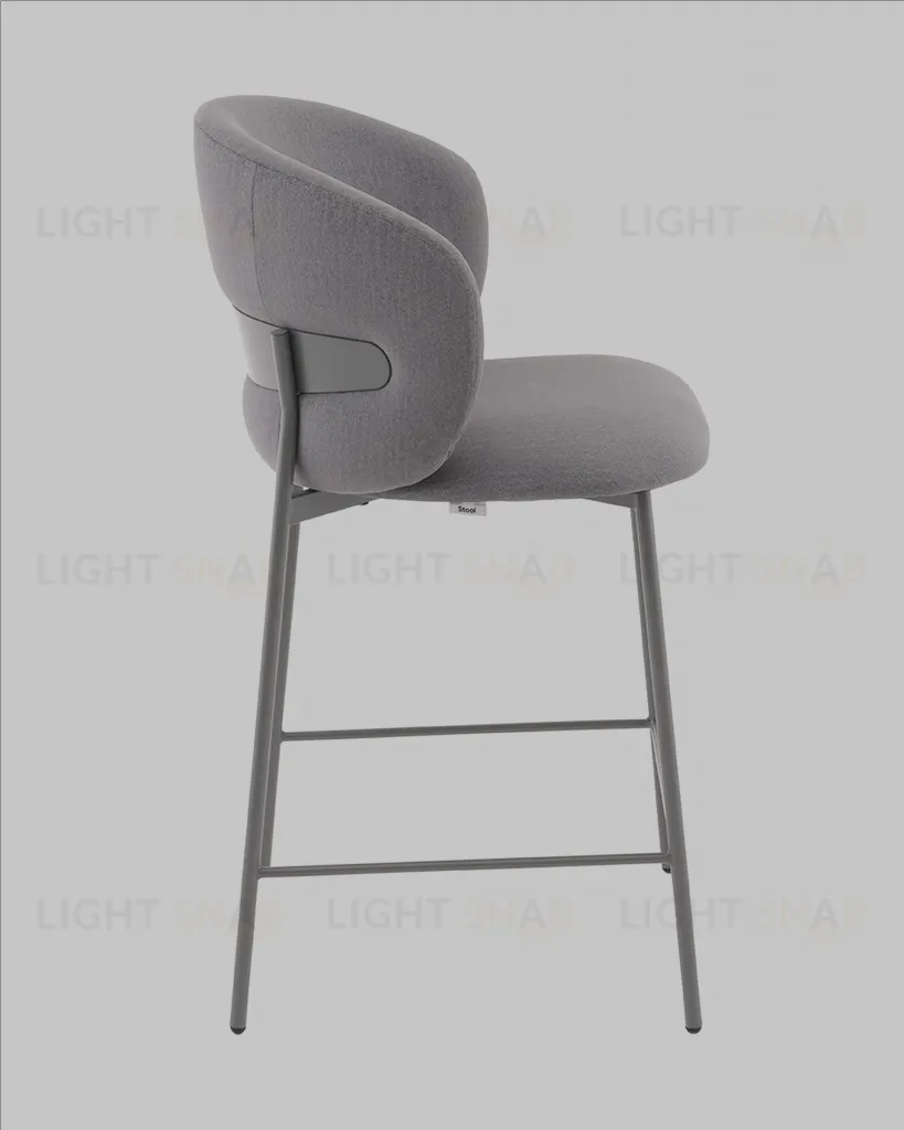 Стул полубарный Блейз велюр серый, каркас серый УТ000041395