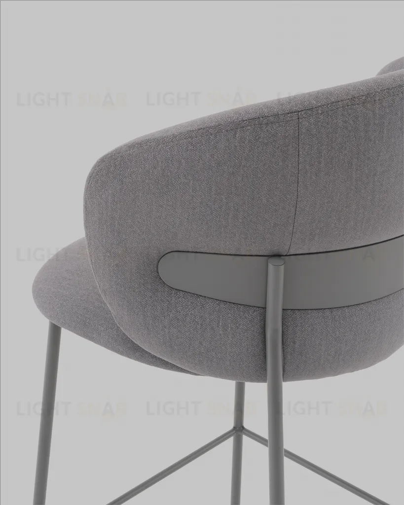 Стул полубарный Блейз велюр серый, каркас серый УТ000041395