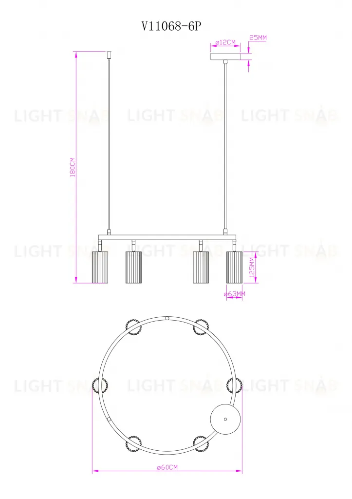 Люстра подвесная Moderli V11603-6P Cora УТ000040441