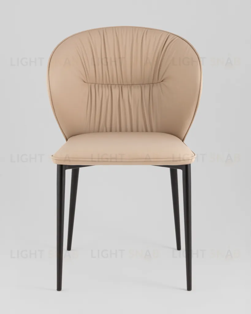 Стул обеденный Deia кремовая экокожа черные ножки УТ000040334