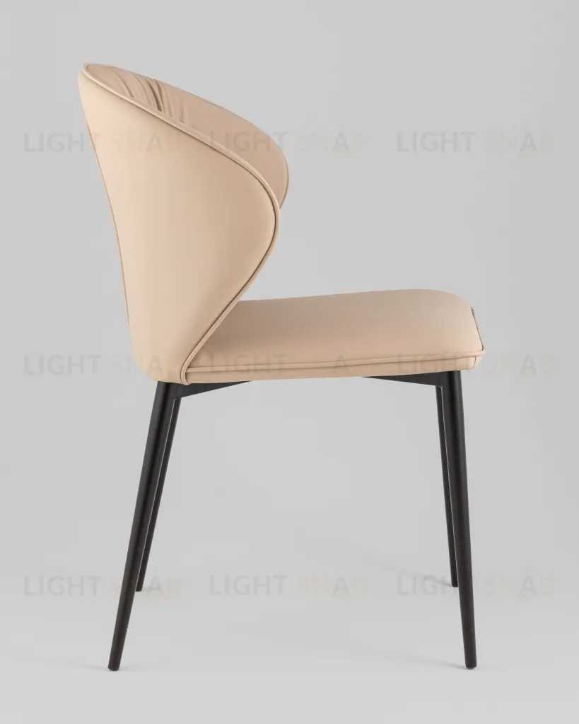 Стул обеденный Deia кремовая экокожа черные ножки УТ000040334