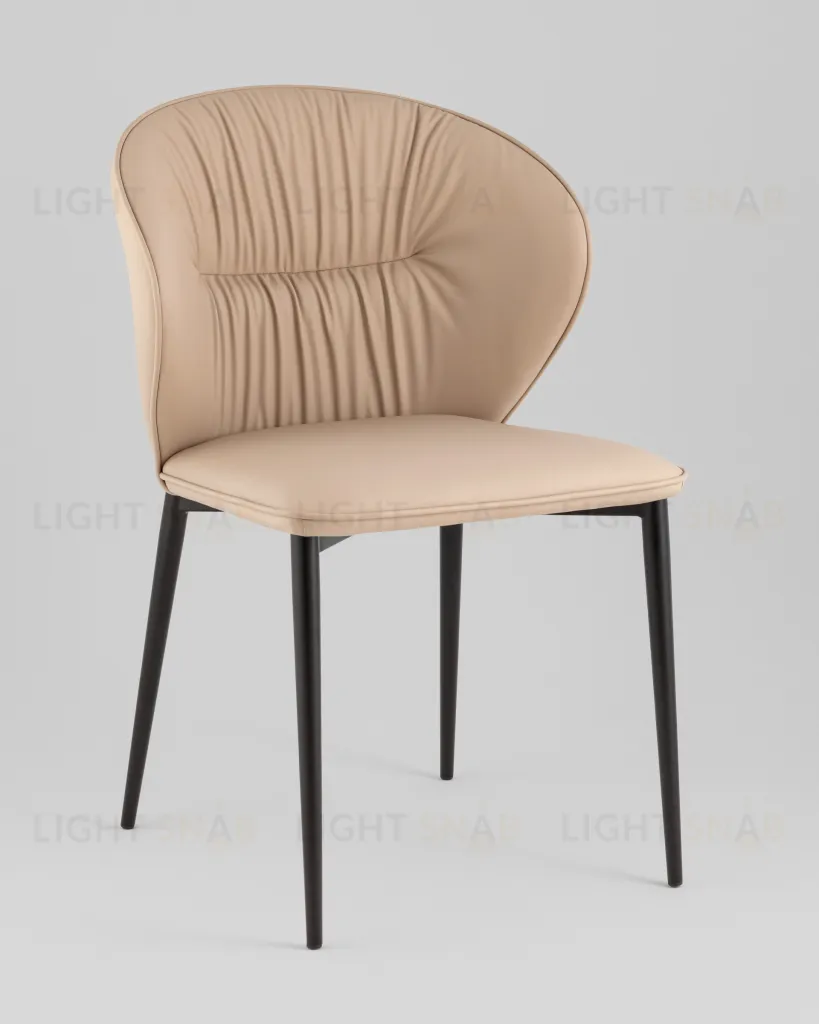 Стул обеденный Deia кремовая экокожа черные ножки УТ000040334