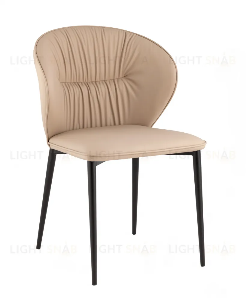Стул обеденный Deia кремовая экокожа черные ножки УТ000040334