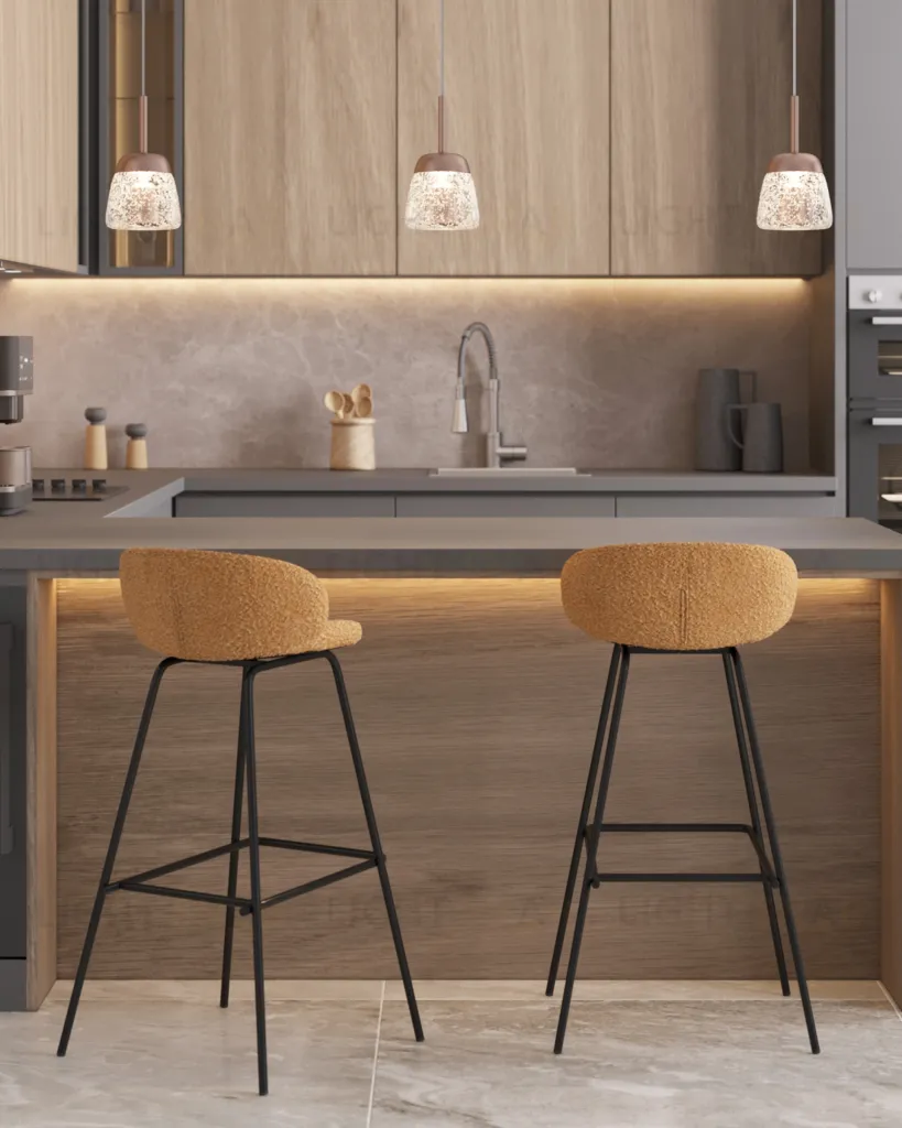 Стул барный Nita букле охра УТ000040263