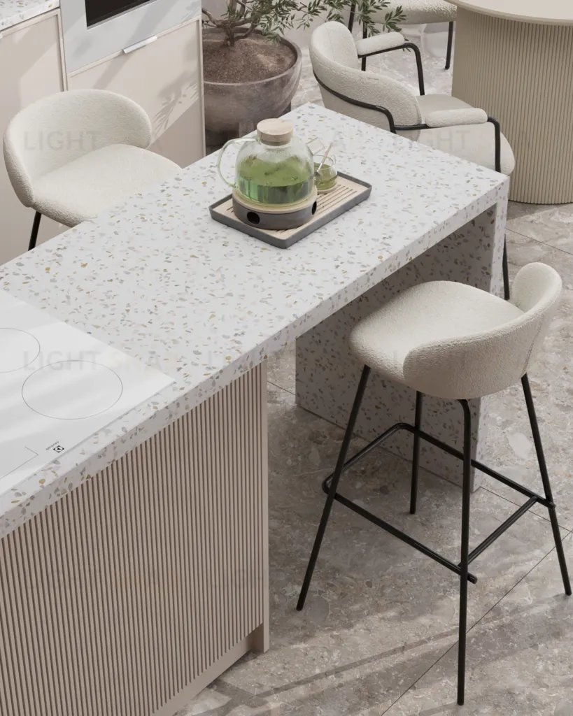 Стул барный Nita букле молочный УТ000040261